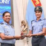Commander of the Air Force, Air Marshal Sudarshana Pathirana and Squadron Leader Chathurangi Jayasooriya