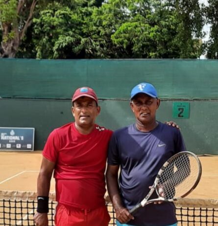 Lasantha De Silva and Sudarshan bags over 45 doubles in tennis.