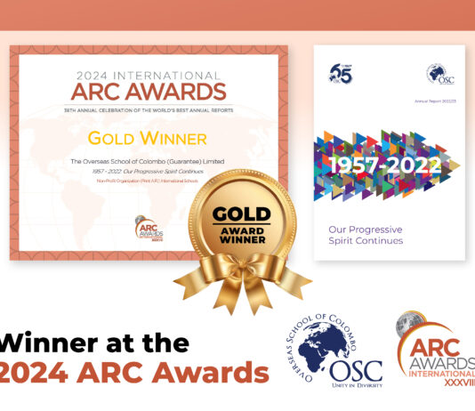 The Overseas School of Colombo Strikes Gold at The Oscars of Annual Reports
